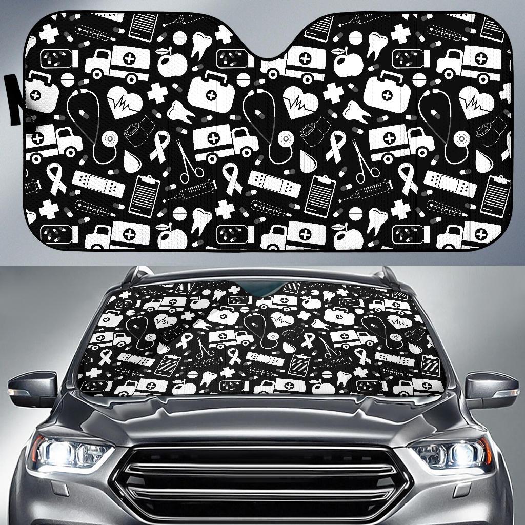 Medical Pattern Print Design 01 Car Sun Shades-JORJUNE.COM