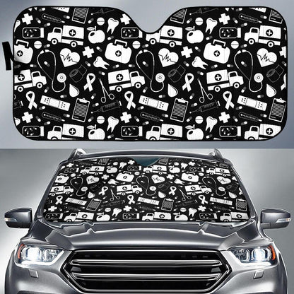 Medical Pattern Print Design 01 Car Sun Shades-JORJUNE.COM