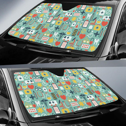 Medical Pattern Print Design 02 Car Sun Shades-JORJUNE.COM