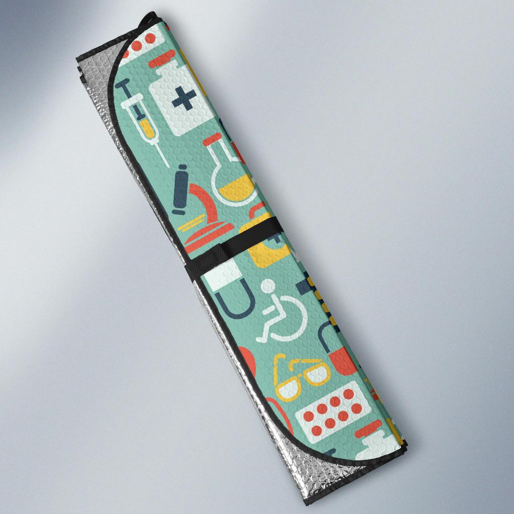 Medical Pattern Print Design 02 Car Sun Shades-JORJUNE.COM