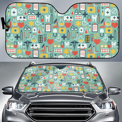 Medical Pattern Print Design 02 Car Sun Shades-JORJUNE.COM