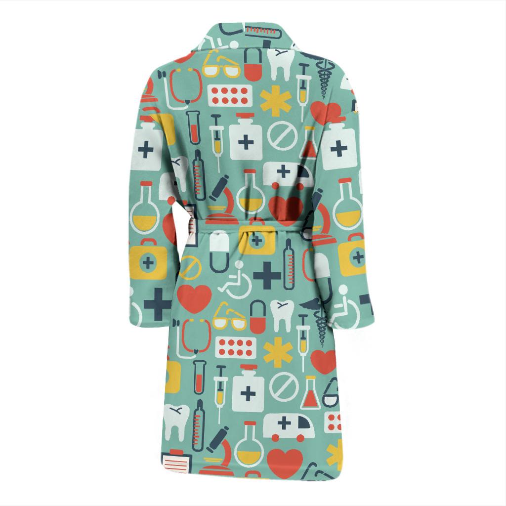Medical Pattern Print Design 02 Men Bathrobe-JORJUNE.COM