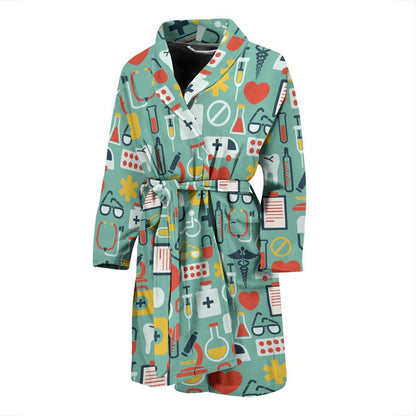 Medical Pattern Print Design 02 Men Bathrobe-JORJUNE.COM