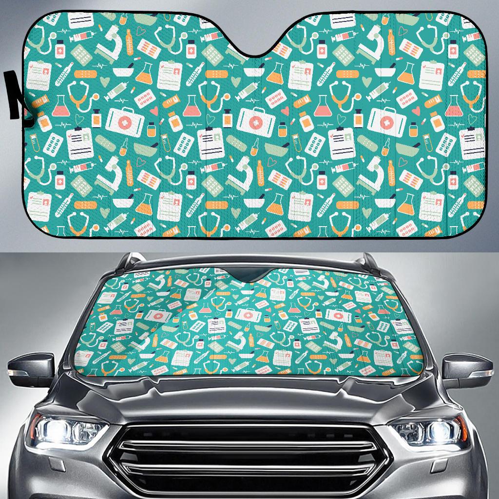 Medical Pattern Print Design 03 Car Sun Shades-JORJUNE.COM