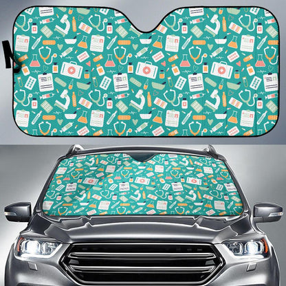 Medical Pattern Print Design 03 Car Sun Shades-JORJUNE.COM