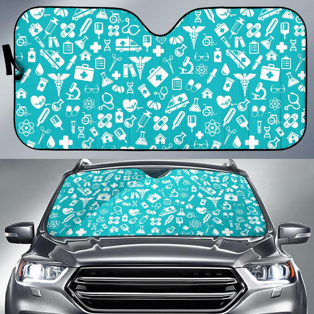 Medical Pattern Print Design 04 Car Sun Shades-JORJUNE.COM
