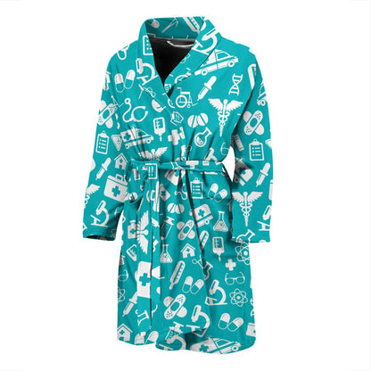 Medical Pattern Print Design 04 Men Bathrobe-JORJUNE.COM