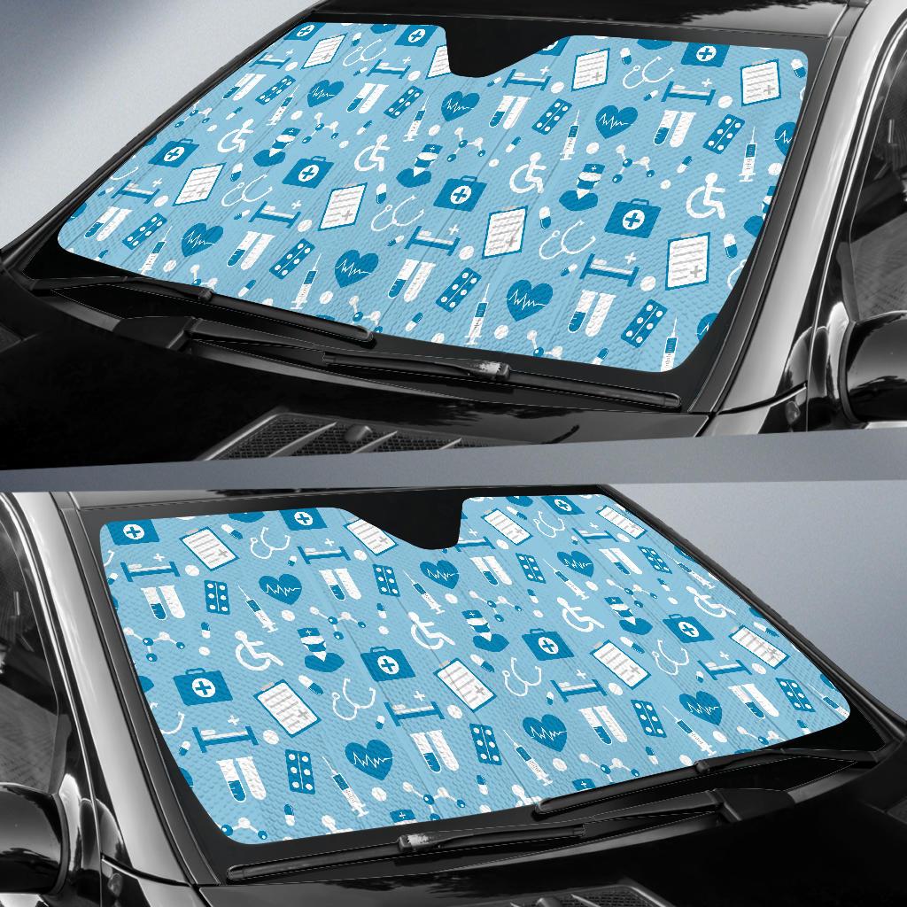Medical Pattern Print Design 05 Car Sun Shades-JORJUNE.COM