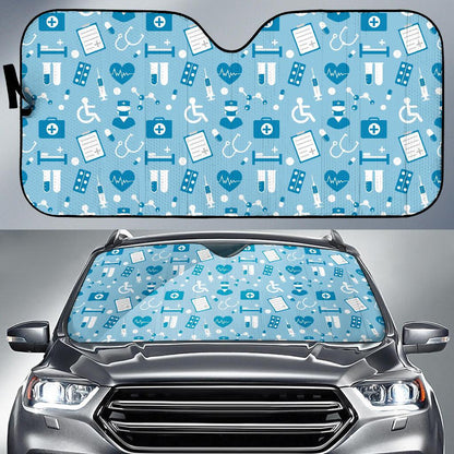 Medical Pattern Print Design 05 Car Sun Shades-JORJUNE.COM