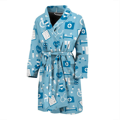 Medical Pattern Print Design 05 Men Bathrobe-JORJUNE.COM