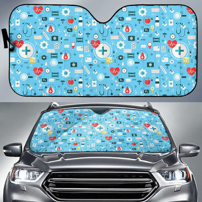 Medical Pattern Print Design 06 Car Sun Shades-JORJUNE.COM