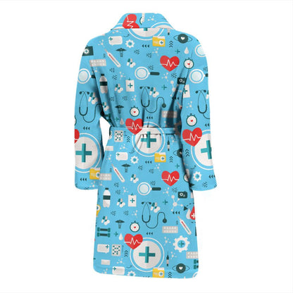 Medical Pattern Print Design 06 Men Bathrobe-JORJUNE.COM