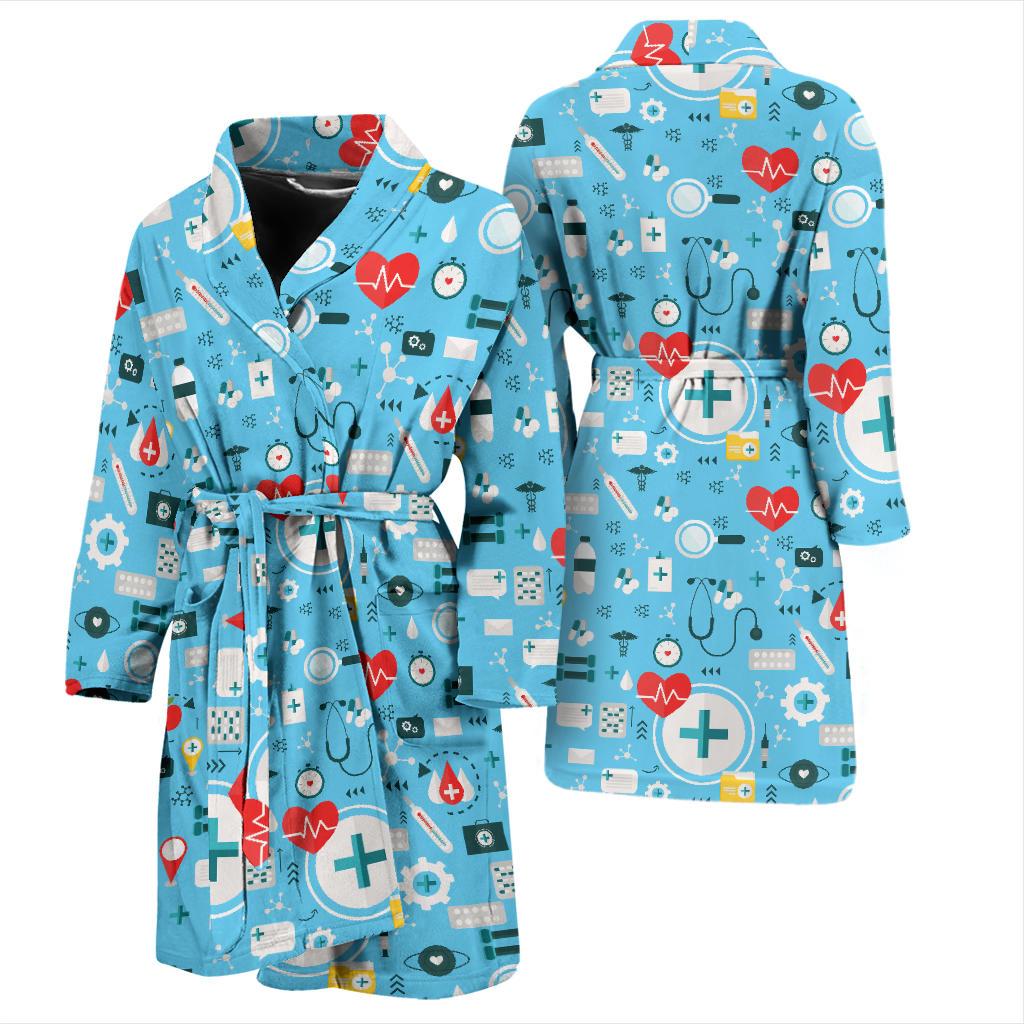 Medical Pattern Print Design 06 Men Bathrobe-JORJUNE.COM