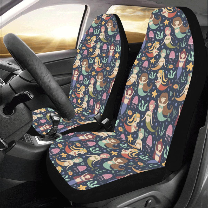 Mermaid Cartoon Pattern Print Design 03 Car Seat Covers (Set of 2)-JORJUNE.COM