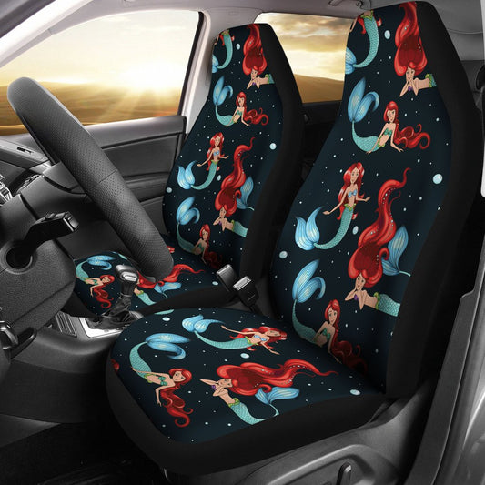 Mermaid Girl Themed Design Print Universal Fit Car Seat Covers