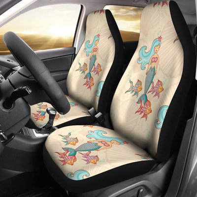 Mermaid Girl With Fish Design Print Universal Fit Car Seat Covers