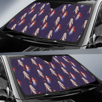 Mermaid Pattern Print Design 02 Car Sun Shades-JORJUNE.COM