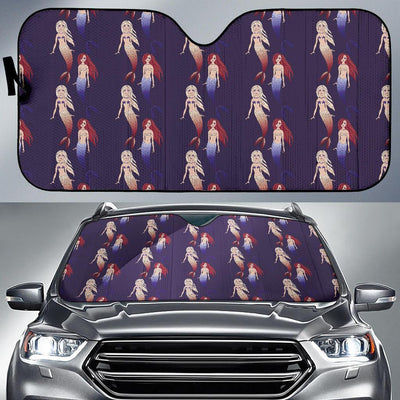 Mermaid Pattern Print Design 02 Car Sun Shades-JORJUNE.COM