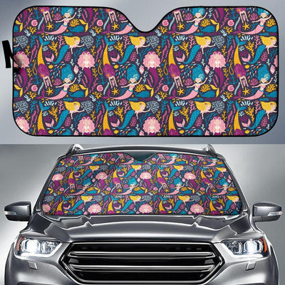 Mermaid Pattern Print Design 08 Car Sun Shades-JORJUNE.COM