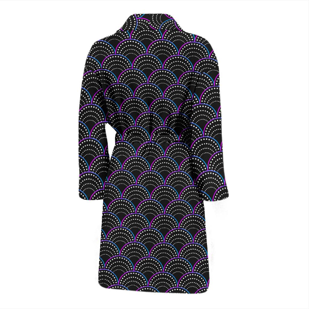 Mermaid Pattern Print Design 09 Men Bathrobe-JORJUNE.COM