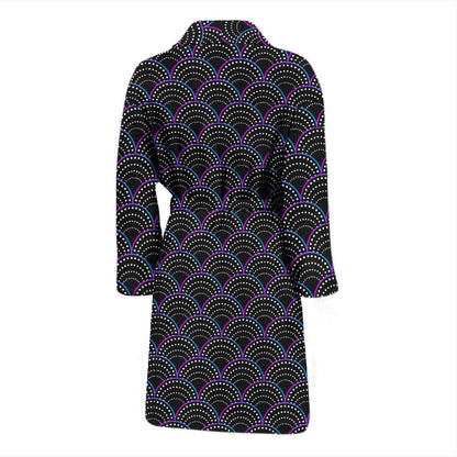 Mermaid Pattern Print Design 09 Men Bathrobe-JORJUNE.COM