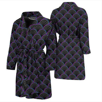 Mermaid Pattern Print Design 09 Men Bathrobe-JORJUNE.COM