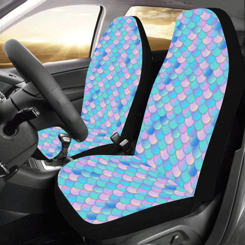 Mermaid Scales Pastel Pattern Print Design 07 Car Seat Covers (Set of 2)-JORJUNE.COM