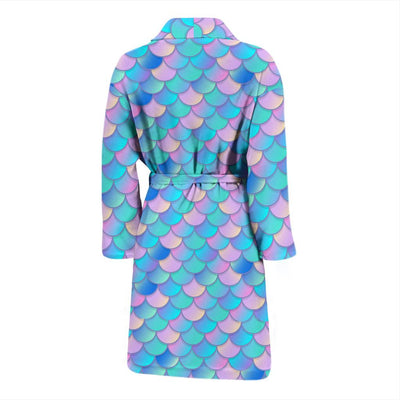 Mermaid Scales Pastel Pattern Print Design 07 Men Bathrobe-JORJUNE.COM