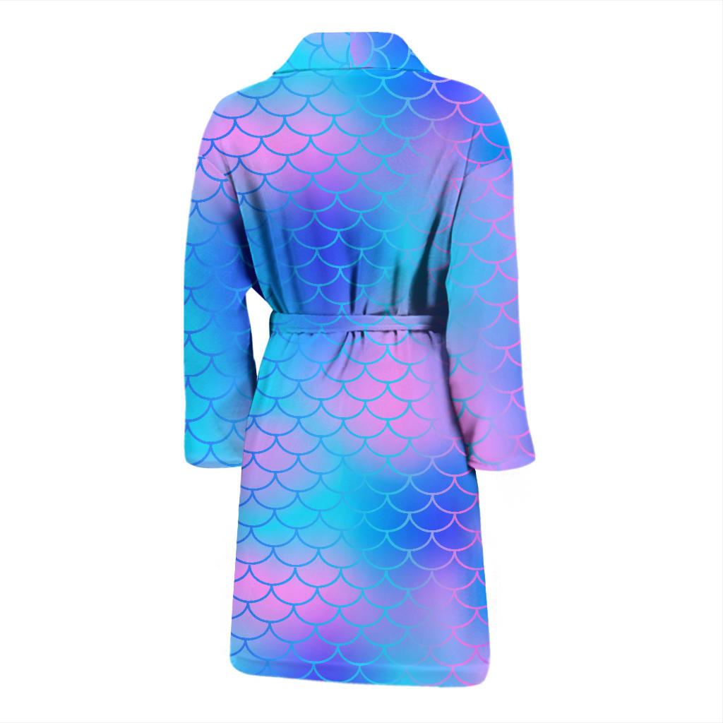 Mermaid Scales Pattern Print Design 04 Men Bathrobe-JORJUNE.COM