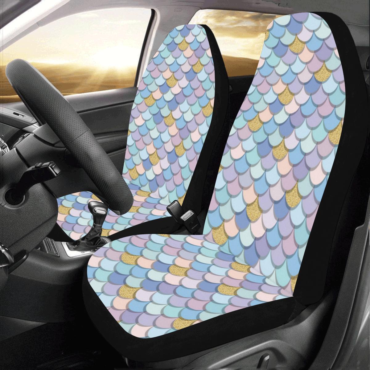 Mermaid Scales Pattern Print Design 05 Car Seat Covers (Set of 2)-JORJUNE.COM
