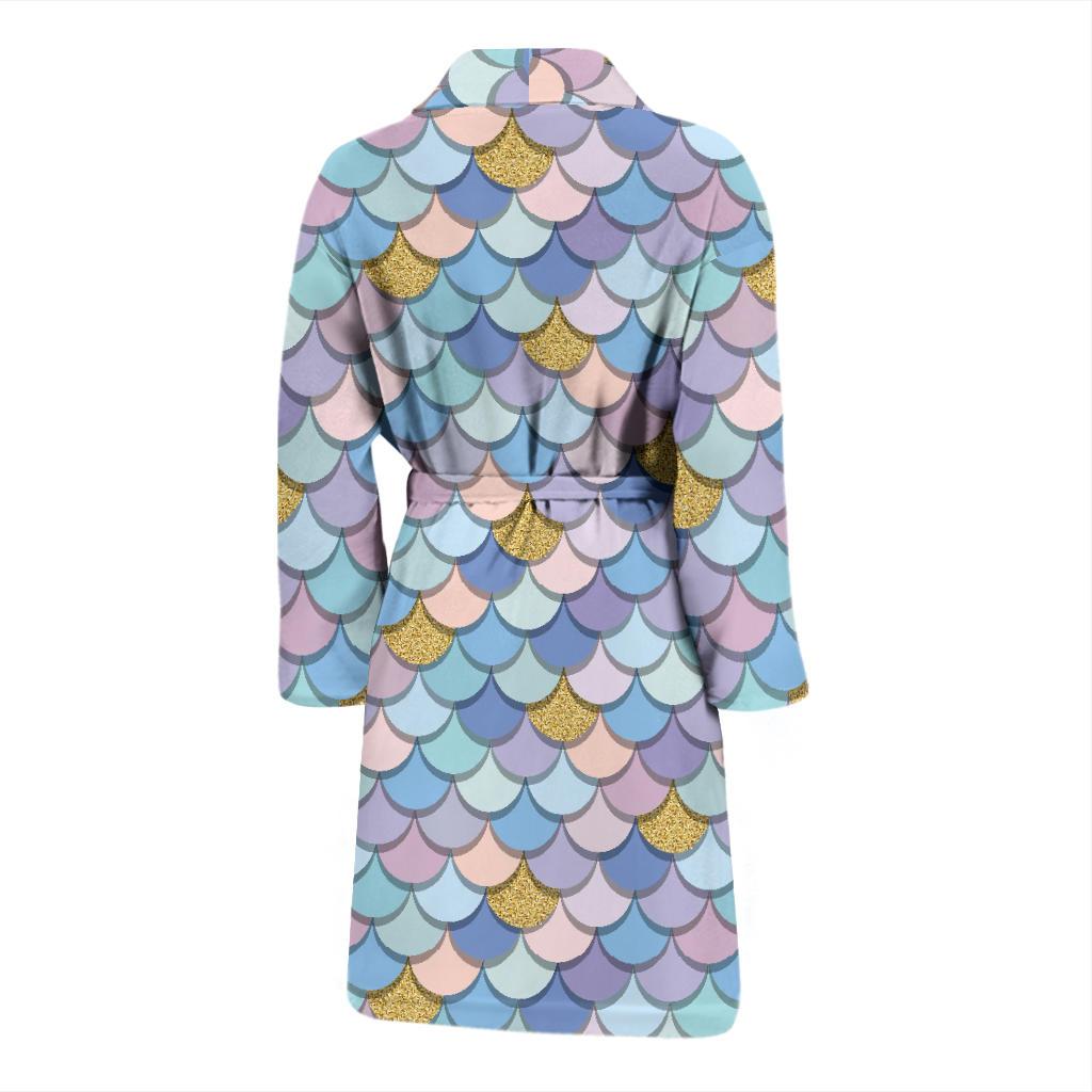 Mermaid Scales Pattern Print Design 05 Men Bathrobe-JORJUNE.COM