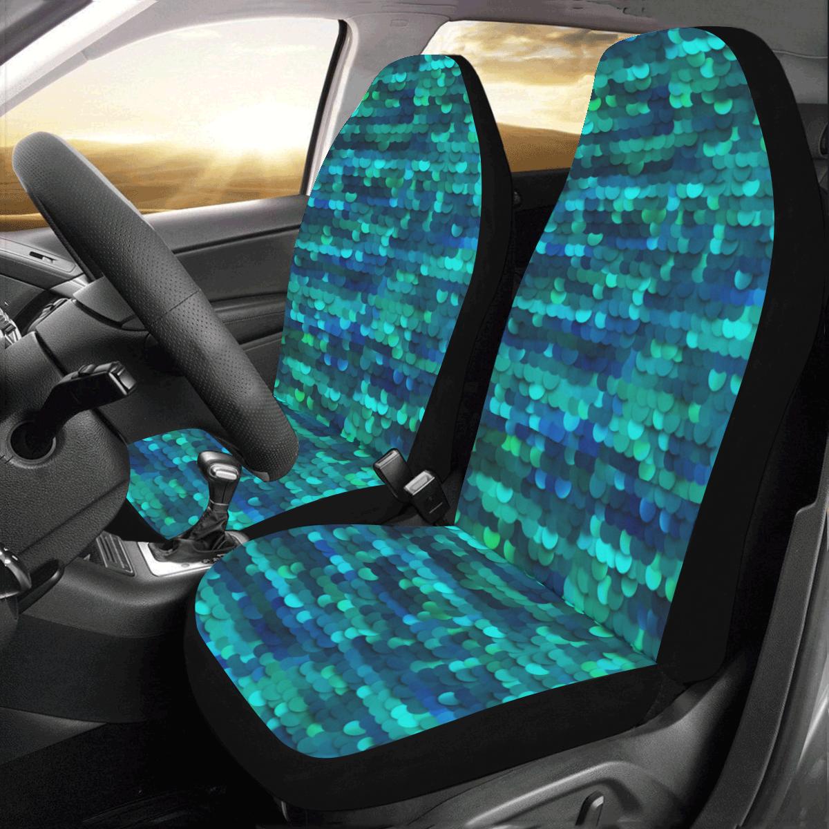Mermaid Scales Pattern Print Design 06 Car Seat Covers (Set of 2)-JORJUNE.COM