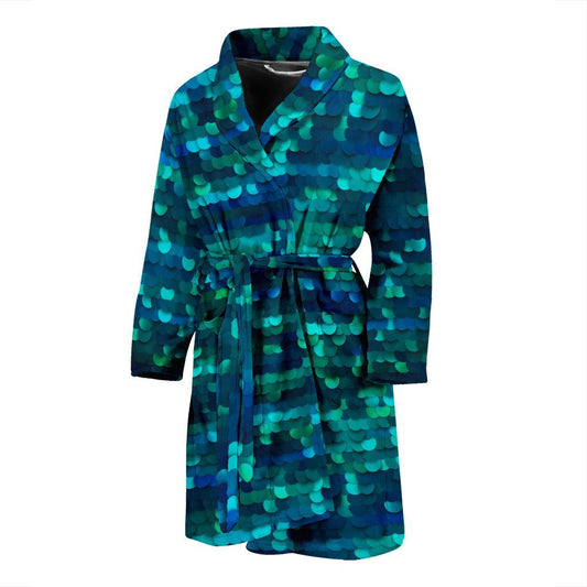 Mermaid Scales Pattern Print Design 06 Men Bathrobe-JORJUNE.COM