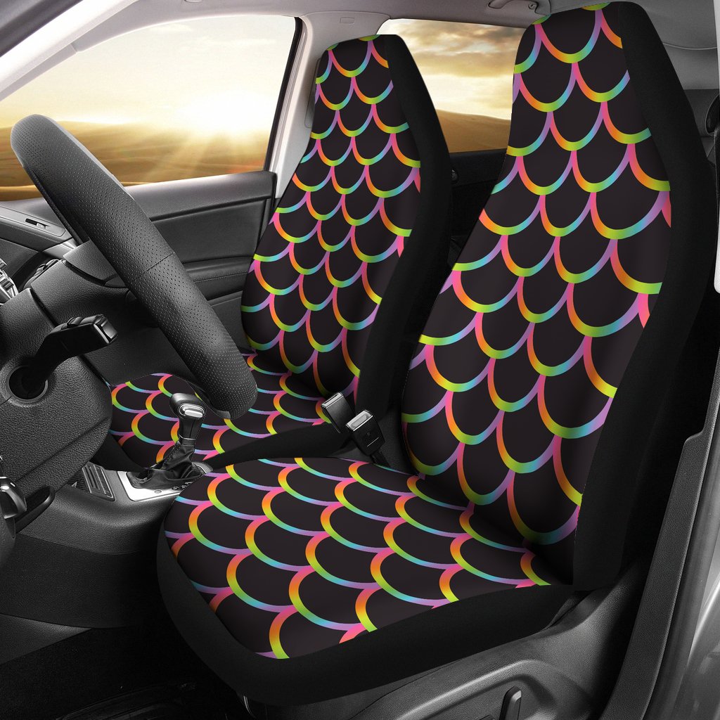 Mermaid Tail Rainbow Design Print Universal Fit Car Seat Covers