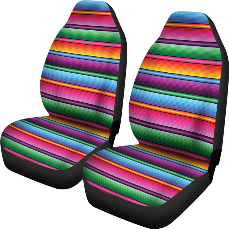 Mexican Blanket Colorful Print Pattern Universal Fit Car Seat Covers