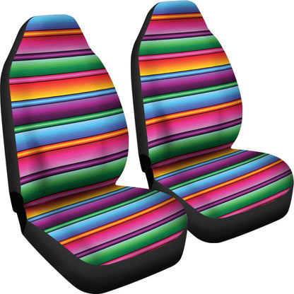Mexican Blanket Colorful Print Pattern Universal Fit Car Seat Covers