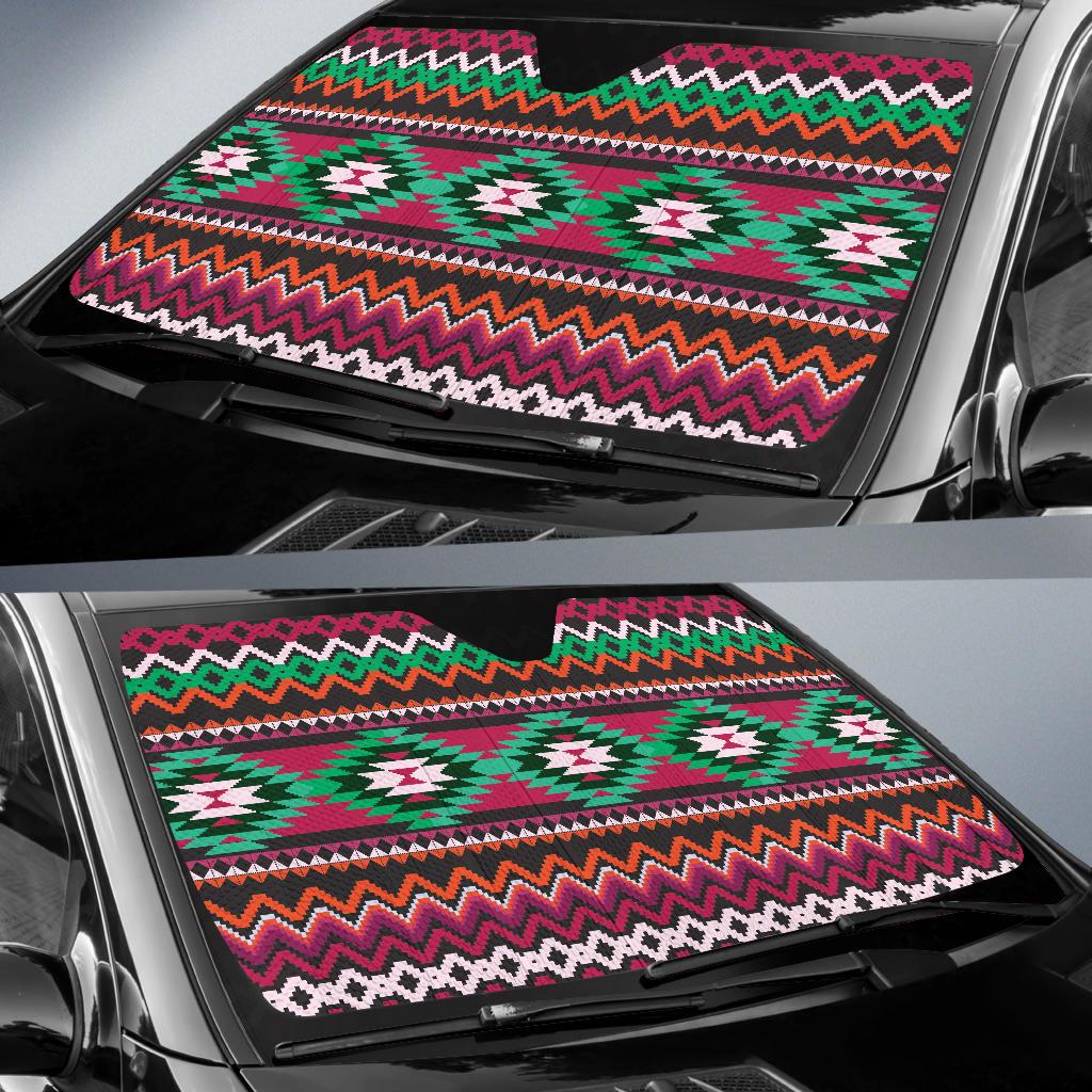 Mexican Pattern Print Design 01 Car Sun Shades-JORJUNE.COM