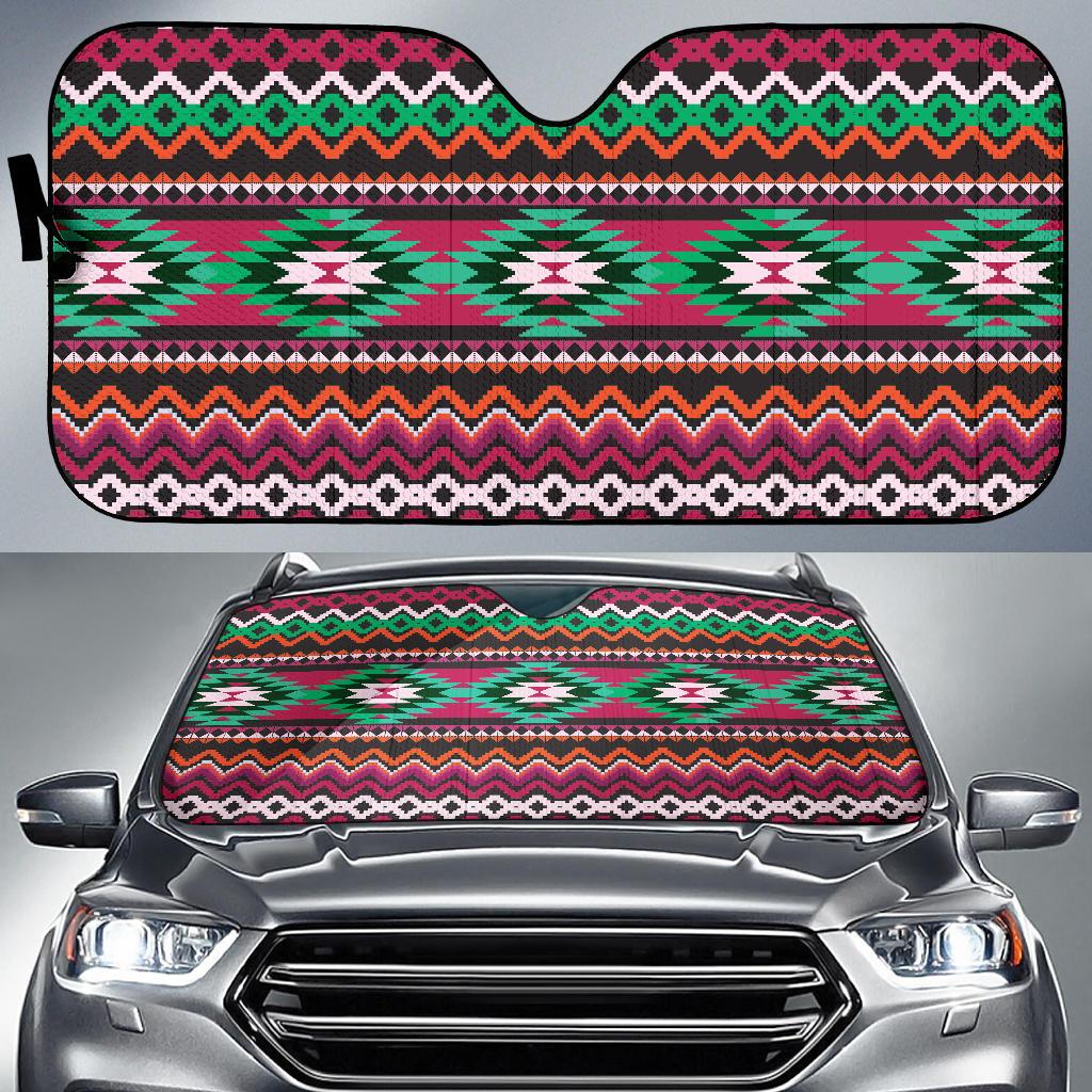 Mexican Pattern Print Design 01 Car Sun Shades-JORJUNE.COM