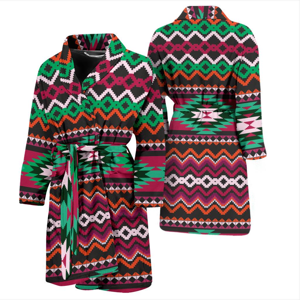 Mexican Pattern Print Design 01 Men Bathrobe-JORJUNE.COM