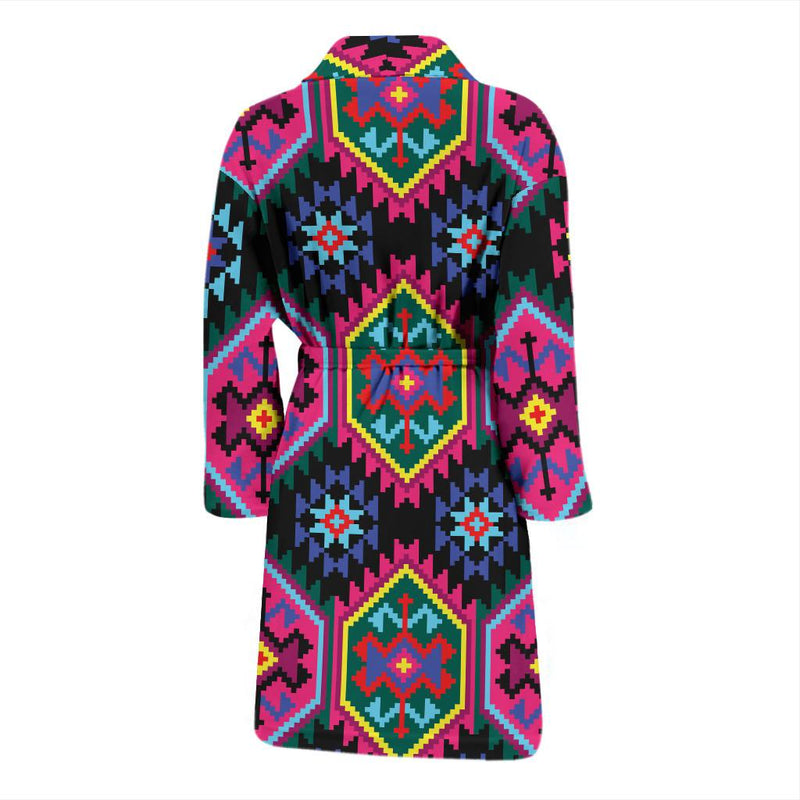 Mexican Pattern Print Design 02 Men Bathrobe-JORJUNE.COM