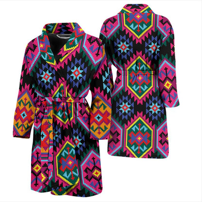 Mexican Pattern Print Design 02 Men Bathrobe-JORJUNE.COM