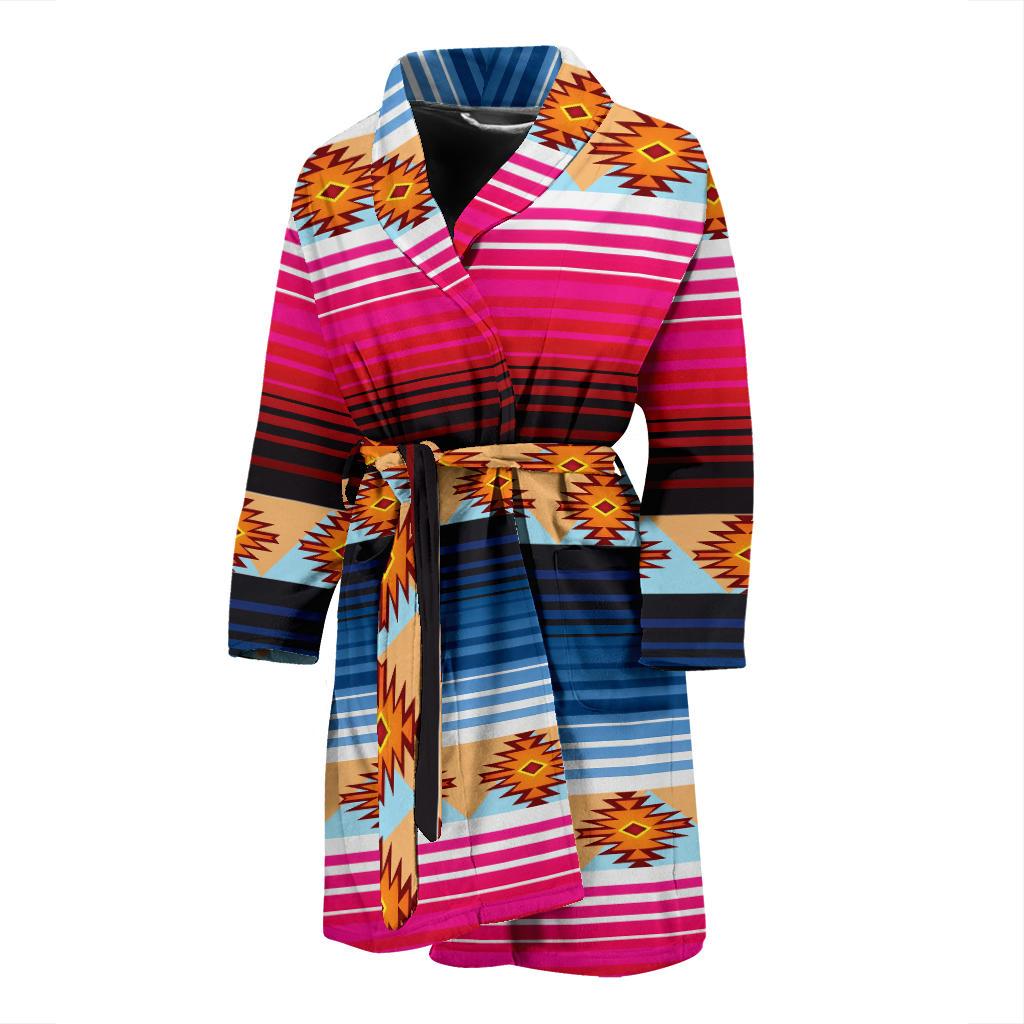 Mexican Pattern Print Design 03 Men Bathrobe-JORJUNE.COM