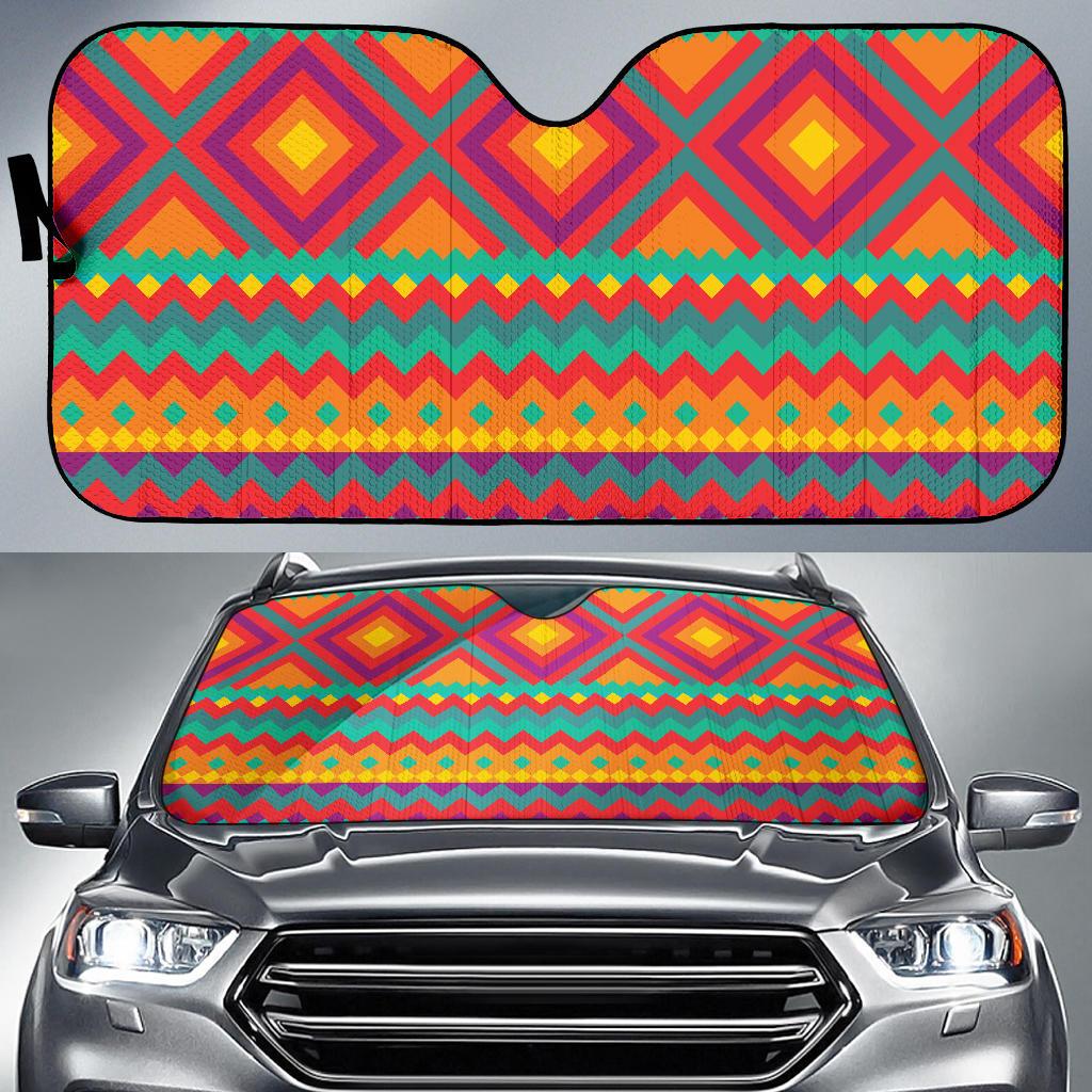 Mexican Pattern Print Design 04 Car Sun Shades-JORJUNE.COM