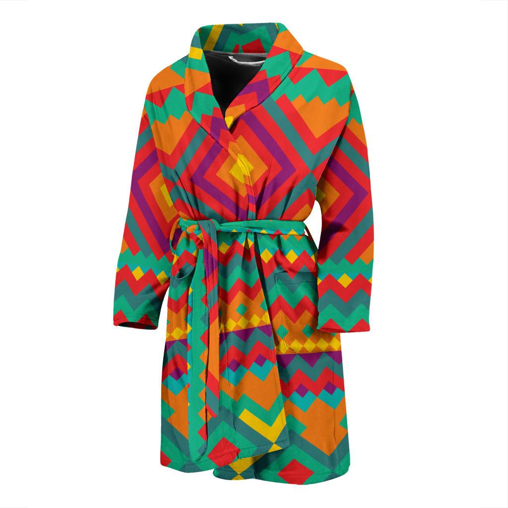 Mexican Pattern Print Design 04 Men Bathrobe-JORJUNE.COM