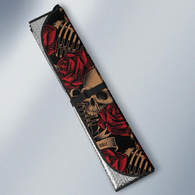 Microphone Skull Rose Pattern Print Design 02 Car Sun Shades-JORJUNE.COM