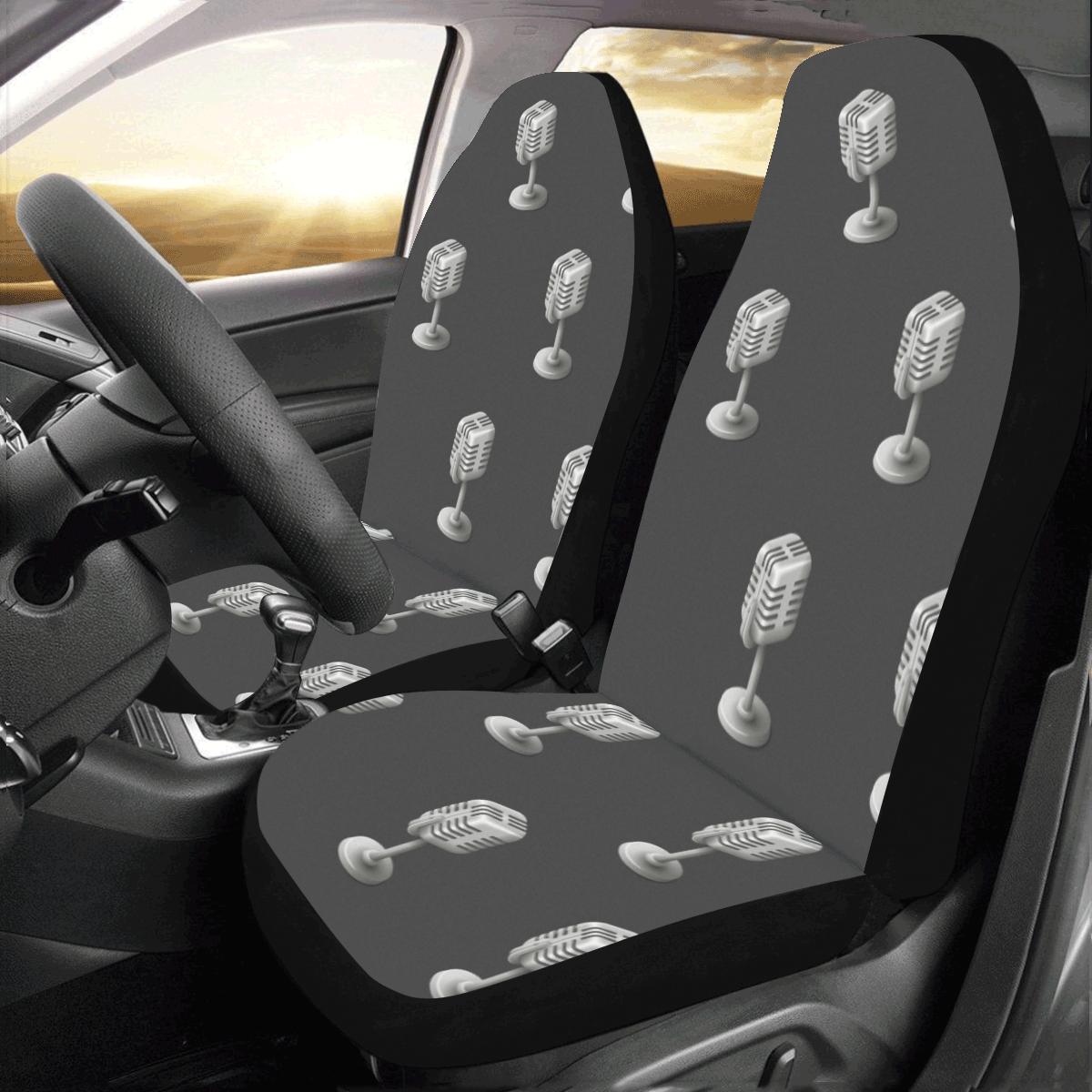 Microphone Vintage Pattern Print Design 01 Car Seat Covers (Set of 2)-JORJUNE.COM