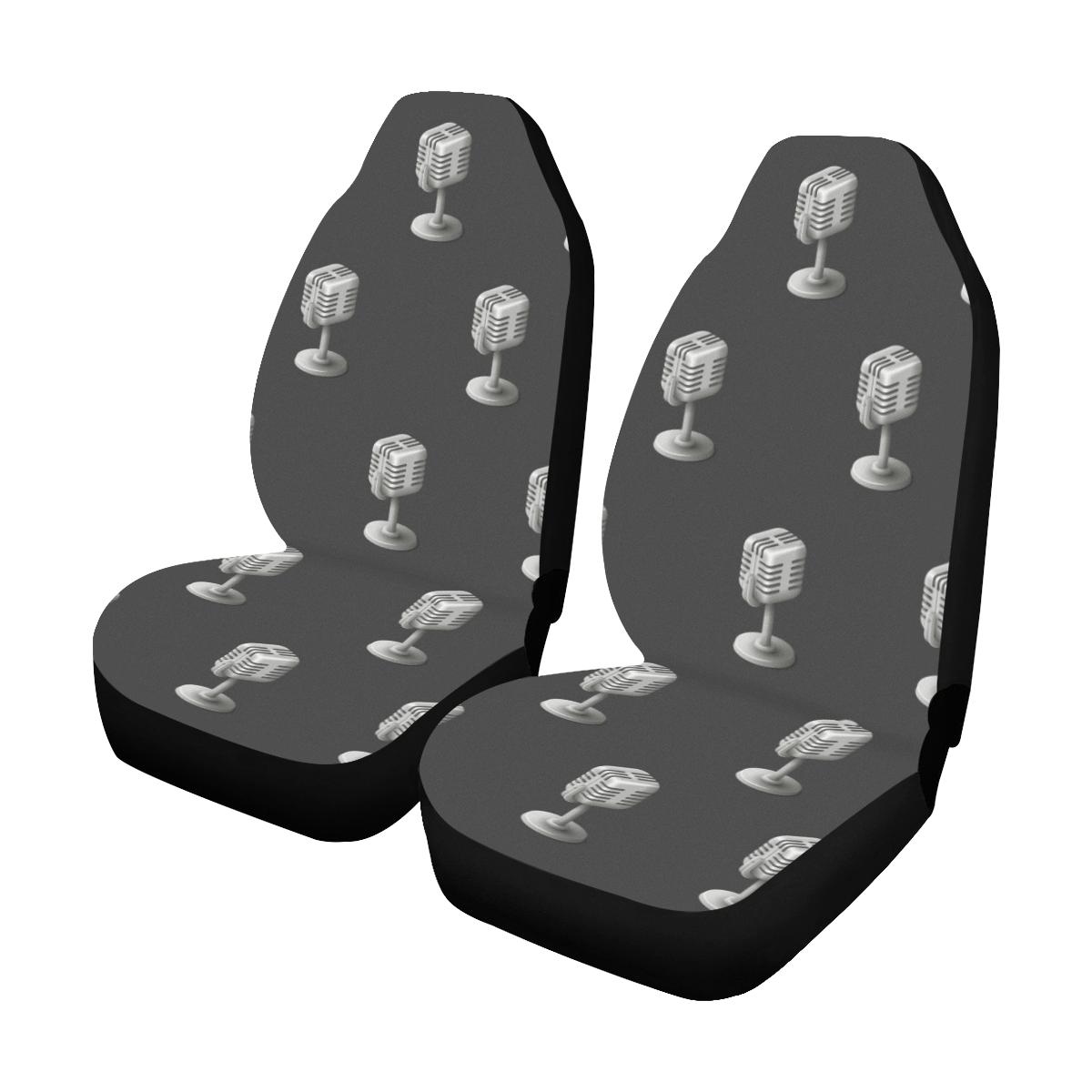 Microphone Vintage Pattern Print Design 01 Car Seat Covers (Set of 2)-JORJUNE.COM