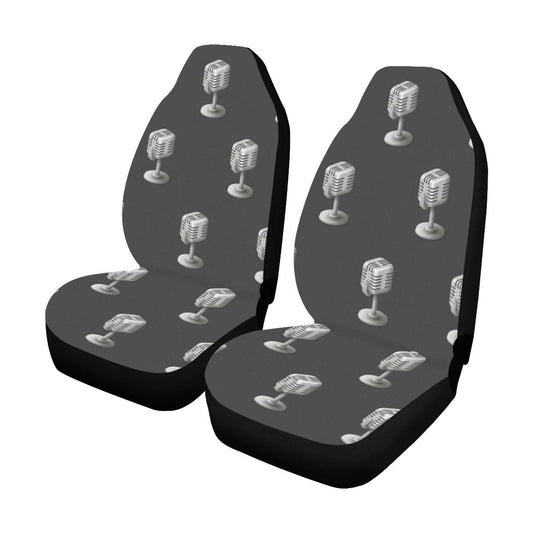 Microphone Vintage Pattern Print Design 01 Car Seat Covers (Set of 2)-JORJUNE.COM
