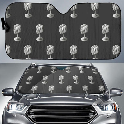Microphone Vintage Pattern Print Design 01 Car Sun Shades-JORJUNE.COM