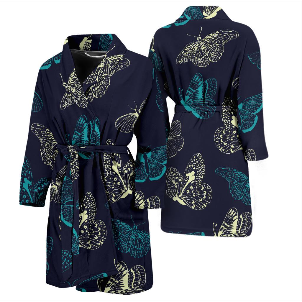 Monarch Butterfly Pattern Print Design 01 Men Bathrobe-JORJUNE.COM